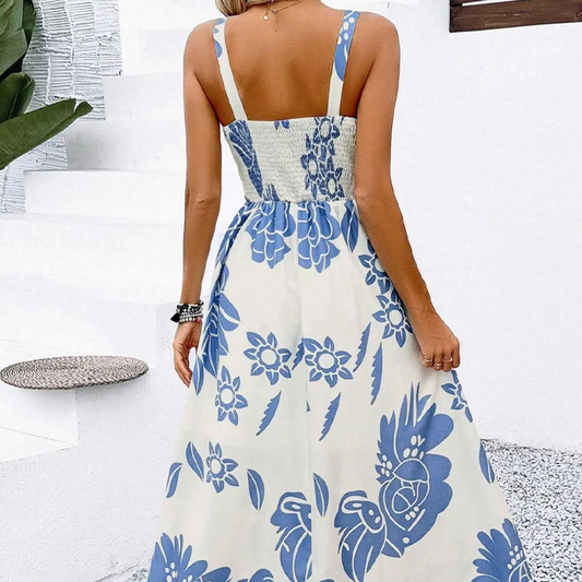 🌼Floral Spaghetti Strap Dress – Smocked Back, A-Line & Lightweight