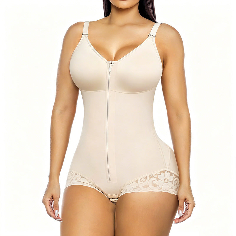 📢📢50% OFF !! ⏰ Women's Zip-Up Shapewear Bodysuit – Instant 360° Tummy Control & Lift 🩱