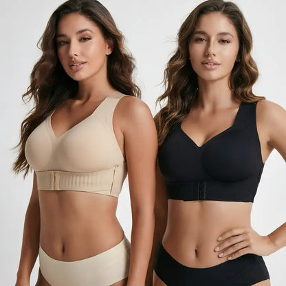 Your Everyday Essential — V-Neck Wirefree Bra with Wide Straps for All-Day Comfort & Support