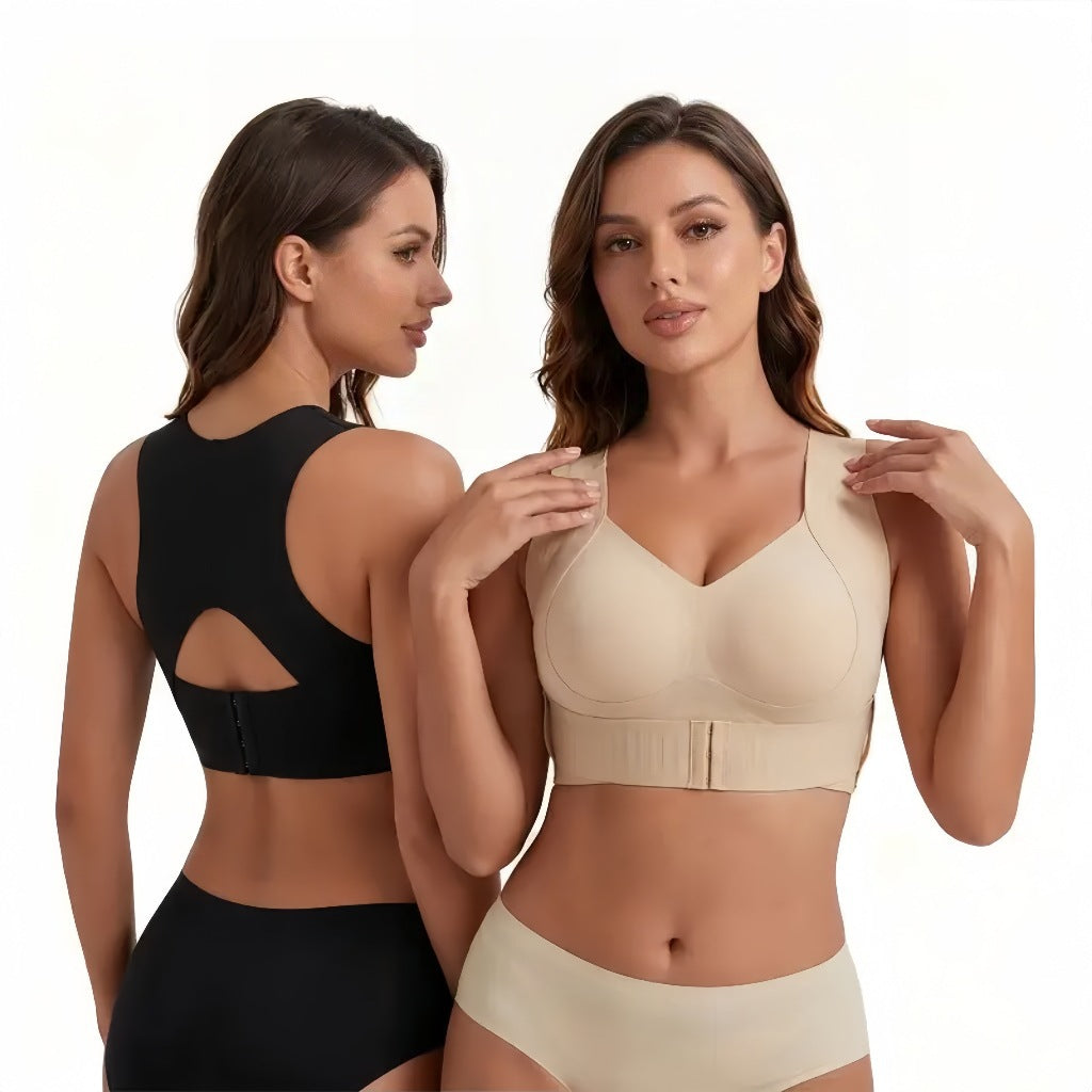 Your Everyday Essential — V-Neck Wirefree Bra with Wide Straps for All-Day Comfort & Support
