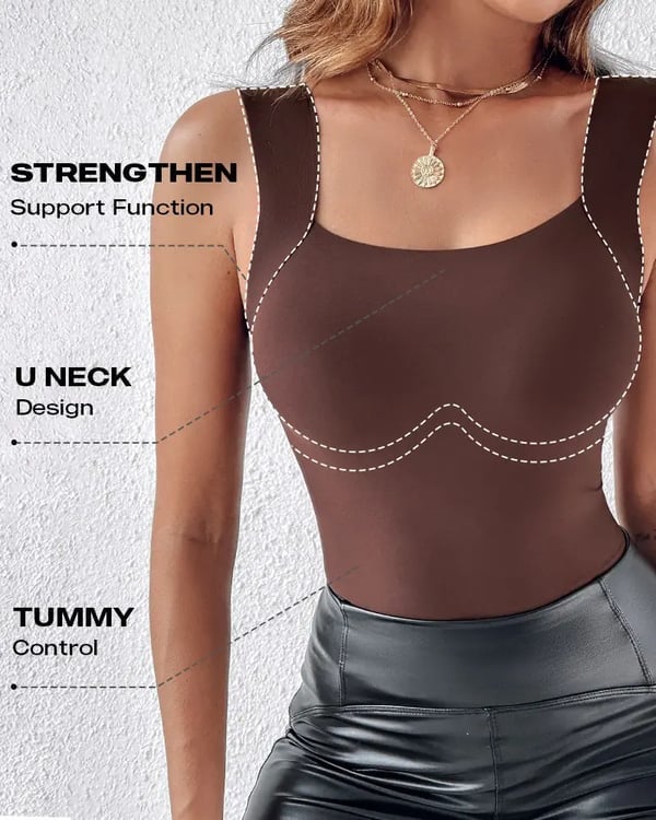 💐 Women's U-Neck Vest with Built-in Bra