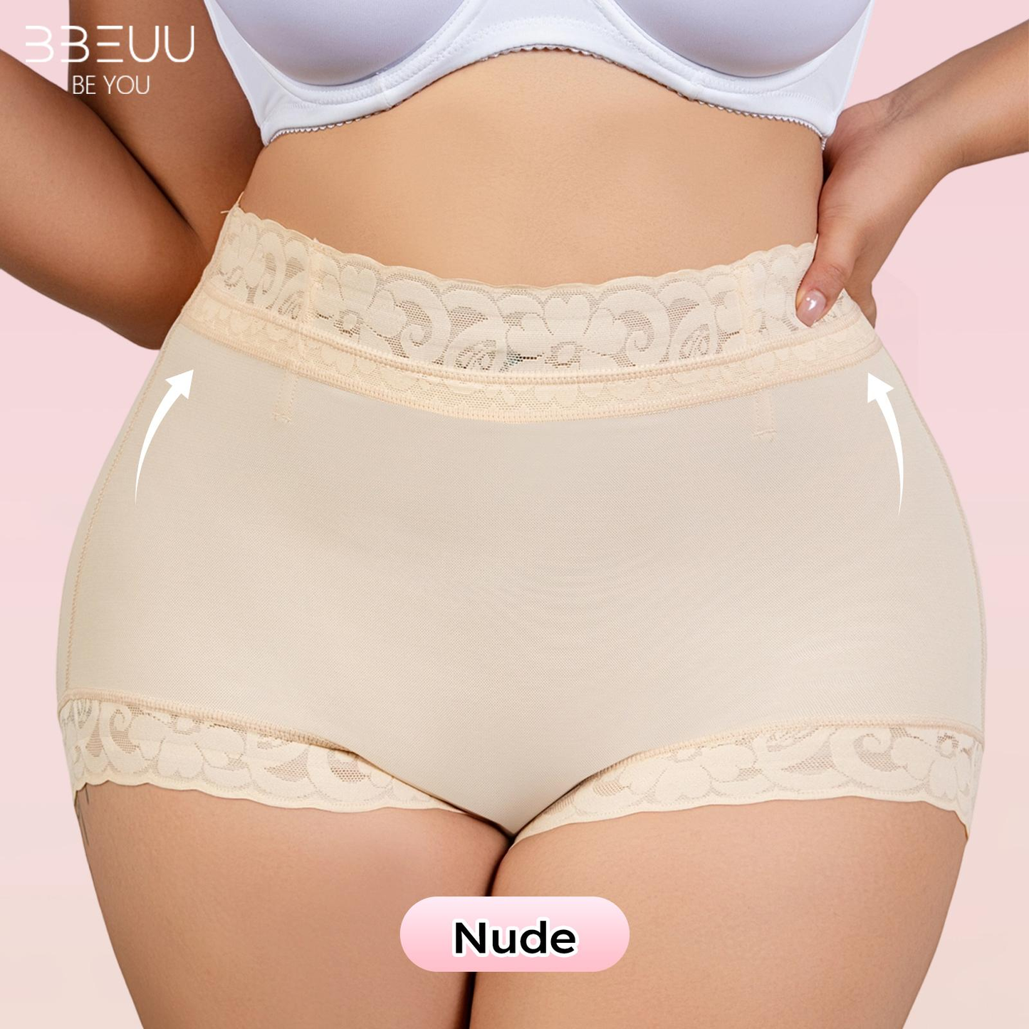 BBEUU 3PC High Waist Shapewear Panty with Anti-Slip Silicone Band - Stretchy Breathable & Seamless Tummy Control Butt Lifting for Everyday Confidence Women's Basic Minimalist Multi Colors 3Pcs Leg
