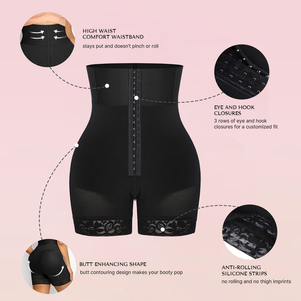 BBEUU S-3XL Women's BBL High Waist Girdle Shorts - Tummy Control Fajas for Flat Belly & Butt Lift - Must-Have Compression Shapewear - Comfortable, Elegant & Chic Style Womenswear body shapewear