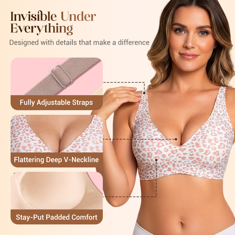 💗50K+ SOLD!!💕Womens Comfortable Wireless Bras Push Up Bralettes Seamless Tshirts Bras Deep V Everyday Bras
