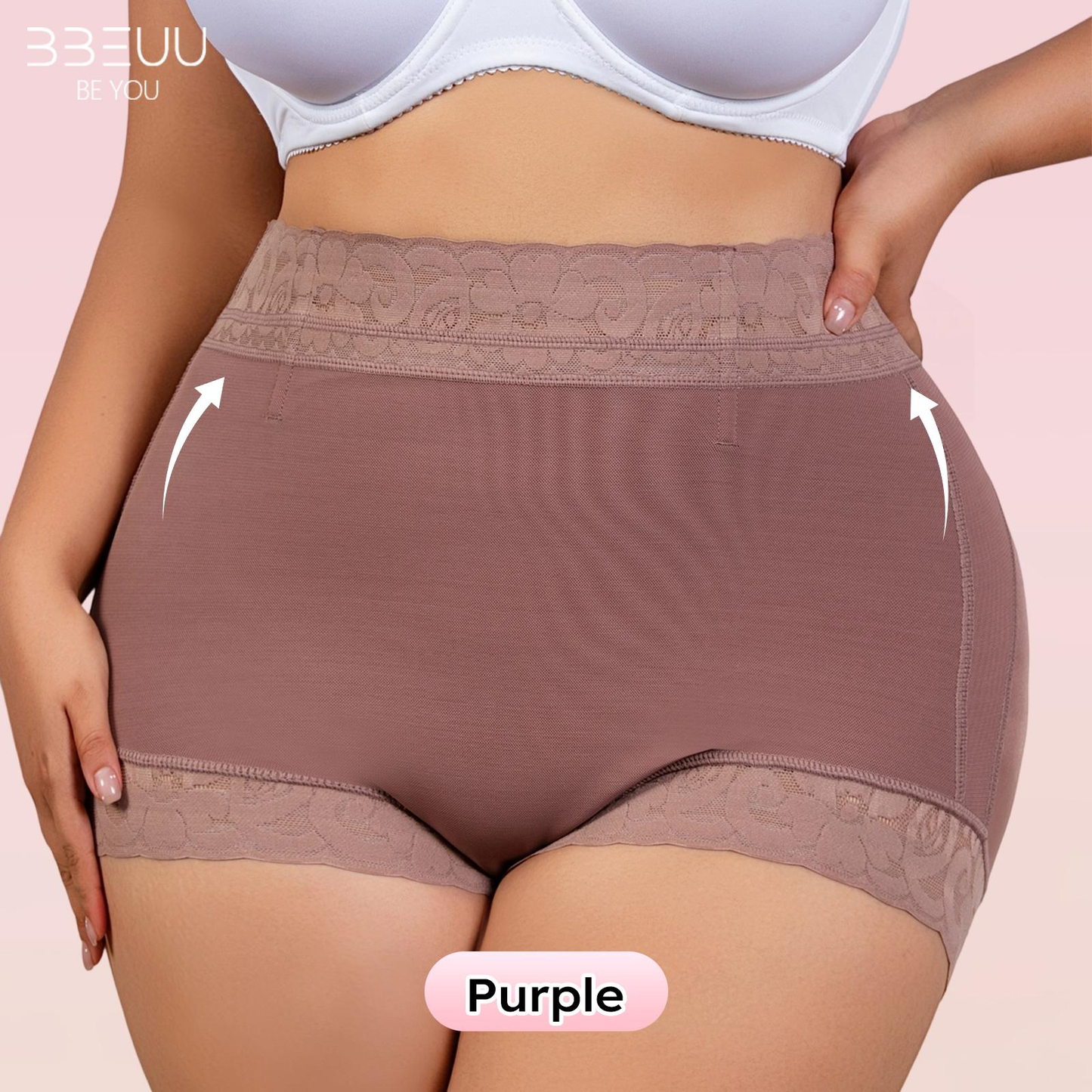BBEUU 3PC High Waist Shapewear Panty with Anti-Slip Silicone Band - Stretchy Breathable & Seamless Tummy Control Butt Lifting for Everyday Confidence Women's Basic Minimalist Multi Colors 3Pcs Leg