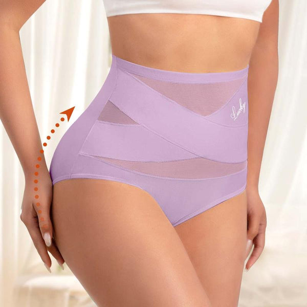 ✨Plus-Size High-Waist Cross Tummy Control Panties
