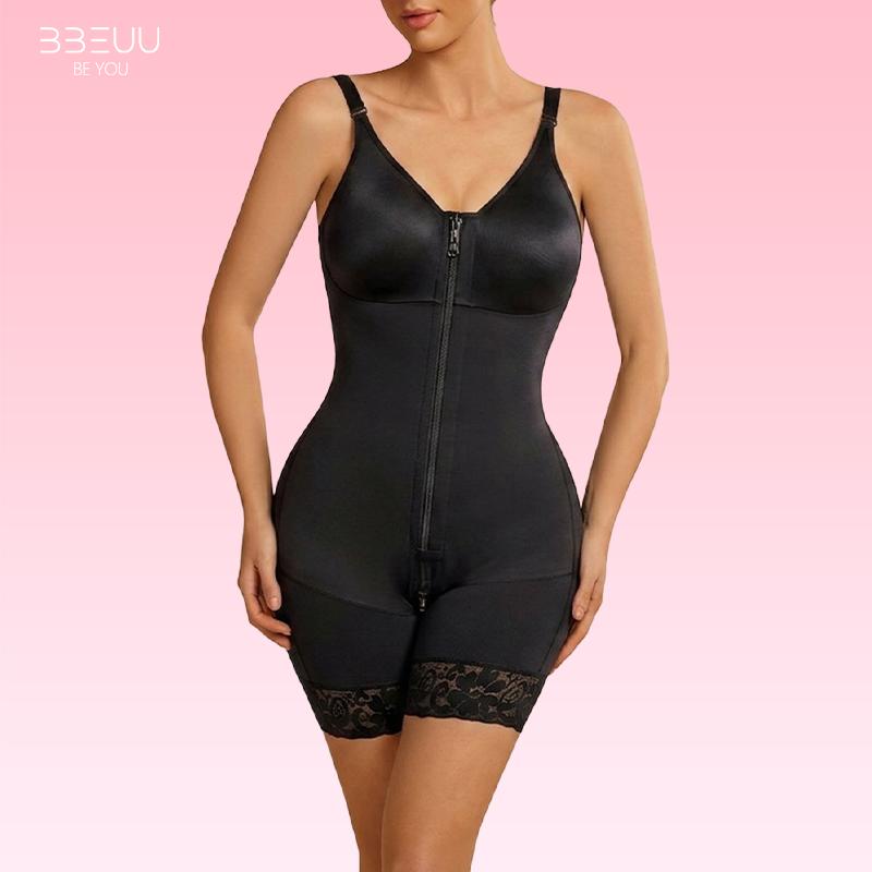 BBEUU Women‘s  Fajas Colombianas Shapewear High Compression Tummy Control Butt Lifter Body Shaper with Zipper Postpartum Recovery Bodysuit Womenswear