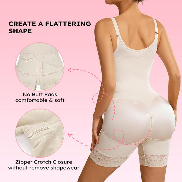 BBEUU Women‘s  Fajas Colombianas Shapewear High Compression Tummy Control Butt Lifter Body Shaper with Zipper Postpartum Recovery Bodysuit Womenswear