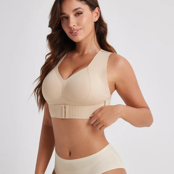 Your Everyday Essential — V-Neck Wirefree Bra with Wide Straps for All-Day Comfort & Support