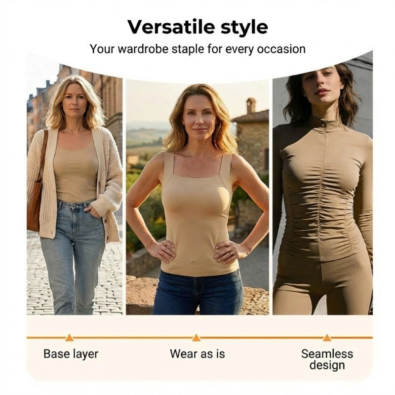 💐 Women’s U-Neck Tank Tops with Built-In Bra