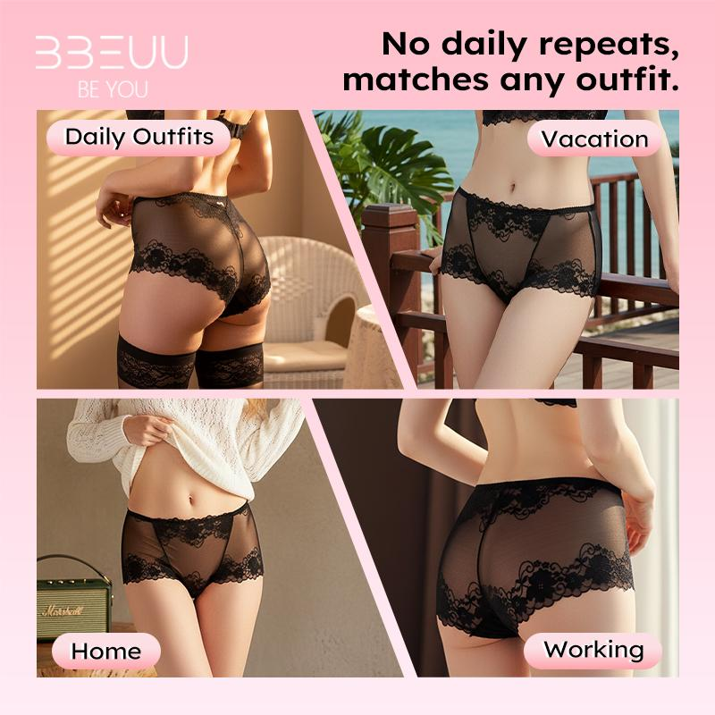 BBEUU 5 PCS Ladies Silk Lace Handmade Panties