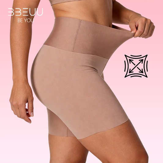 BBEUU Seamless Shapewear Shorts - Soft Fabric Ruched Design for Light Compression & Anti-Slip Grip Technology Highwaist Tummy Control Belly Control Bodysuit Minimalist