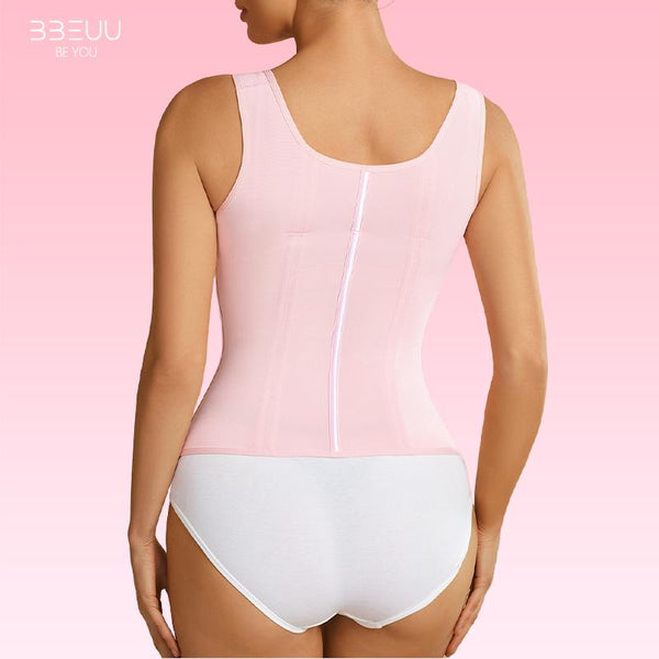 BBEUU Women's Firm Shaping Waist Cincher Vest – Instantly Creates Hourglass Silhouette, Adjustable Padded Straps for Extra Support, Breathable & Comfortable, Double-Layer Bust with No Padding, All-Day Sport Shapewear