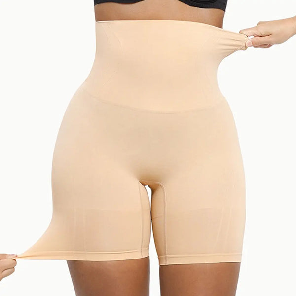 Seamless high-waisted shaping shorts: tummy control, butt lifting, and leg slimming.