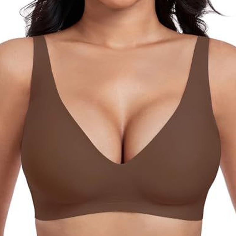 💗50K+ SOLD!!💕Womens Comfortable Wireless Bras Push Up Bralettes Seamless Tshirts Bras Deep V Everyday Bras