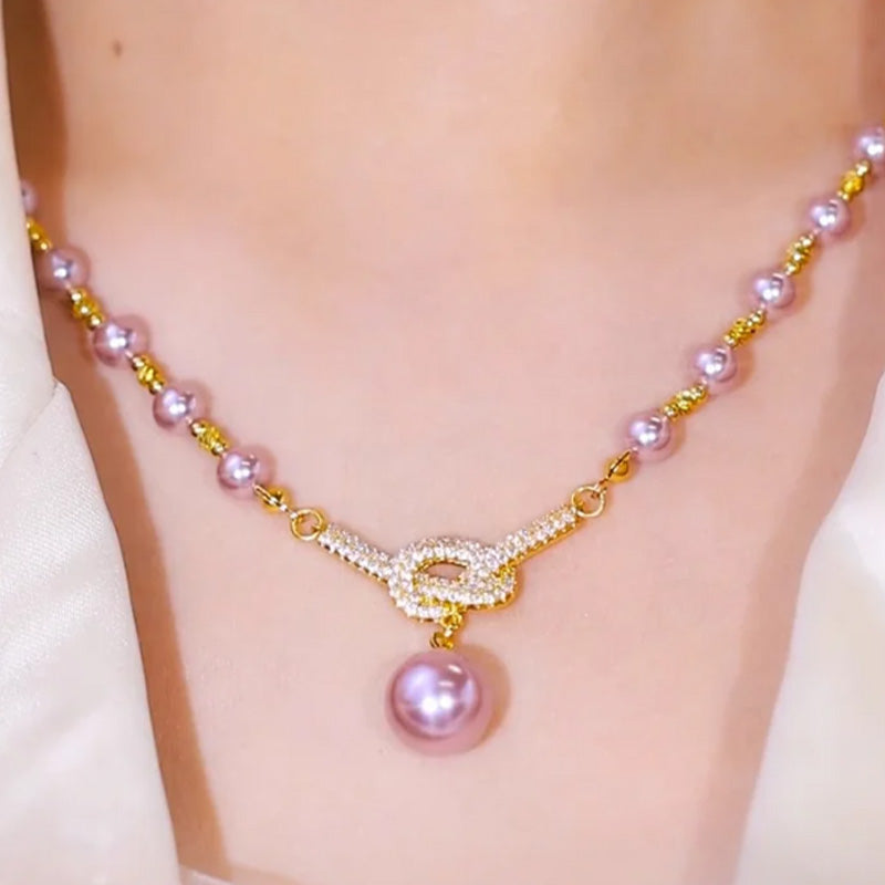💜High-grade Purple Full Diamond Beads Necklace(49% OFF)💎