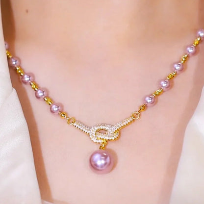 💜High-grade Purple Full Diamond Beads Necklace(49% OFF)💎