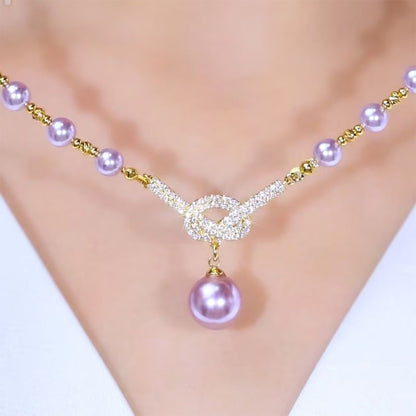 💜High-grade Purple Full Diamond Beads Necklace(49% OFF)💎