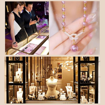 💜High-grade Purple Full Diamond Beads Necklace(49% OFF)💎