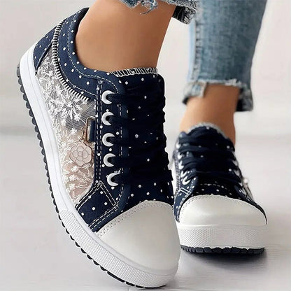 🎉Hot Sale 50% OFF🎉Women's Casual Flat Round Toe Lace Up Low Top Shoes