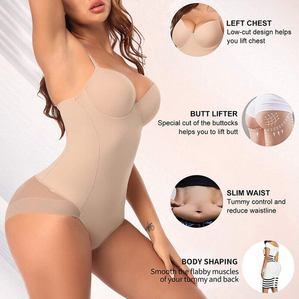 🏆Shapewear Bodysuit with Bra | Ruched Slimming Adjustable Waist✨