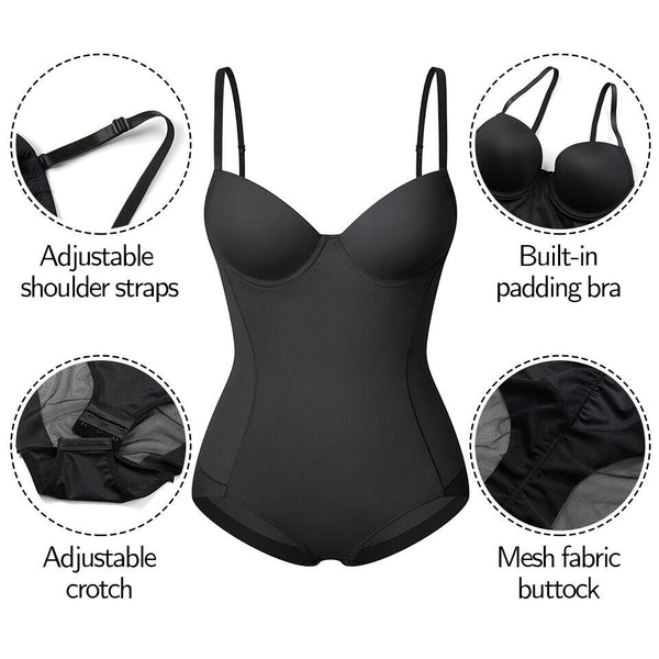 🏆Shapewear Bodysuit with Bra | Ruched Slimming Adjustable Waist✨