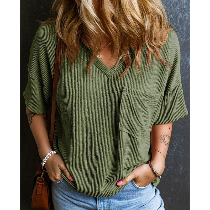 🔥 Summer retro just needs! Corduroy V-neck sleeveless top|with a textured feel ✨