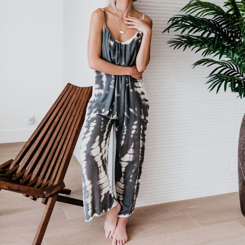 🔥2025 New Arrival💝Women's Fashion Spaghetti Strap Printed Jumpsuit
