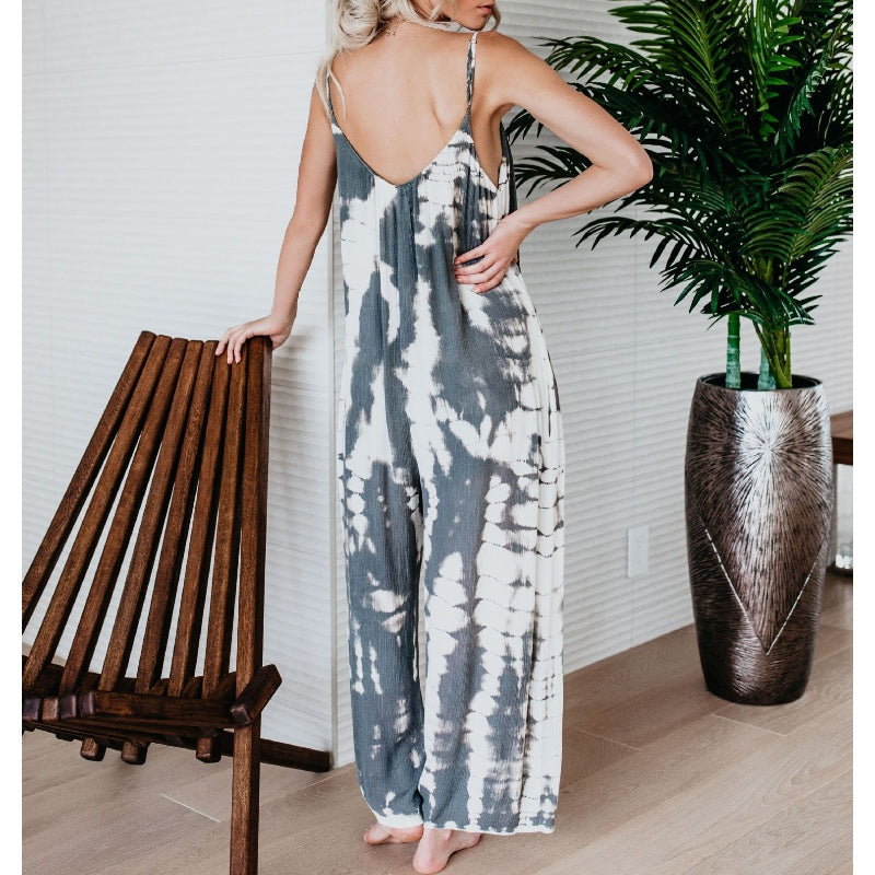 🔥2025 New Arrival💝Women's Fashion Spaghetti Strap Printed Jumpsuit