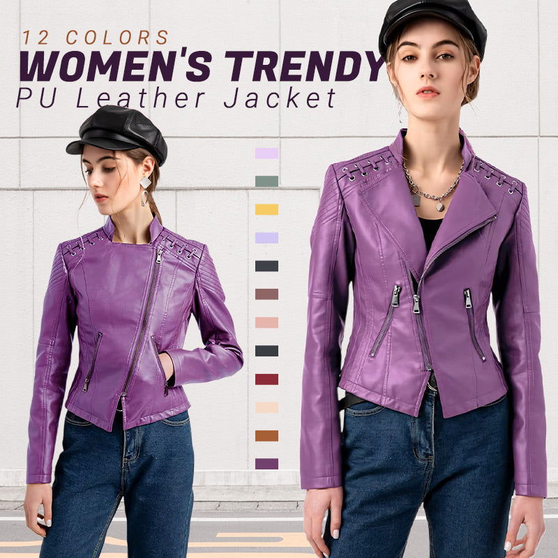 🎉2025 Hot sale!🔥Women's Trendy PU Leather Jacket