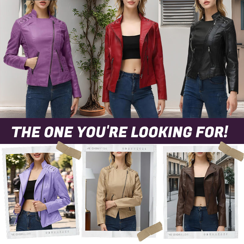 🎉2025 Hot sale!🔥Women's Trendy PU Leather Jacket