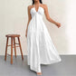 Halter Neck Backless Tiered Maxi Dress