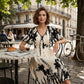 💥Soft Botanical Print V-Neck Midi Dress – Elegant, Lightweight & All-Match