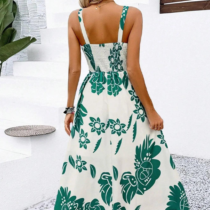 🌼Floral Spaghetti Strap Dress – Smocked Back, A-Line & Lightweight
