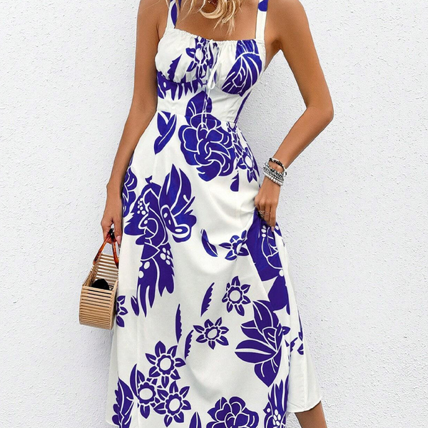 🌼Floral Spaghetti Strap Dress – Smocked Back, A-Line & Lightweight