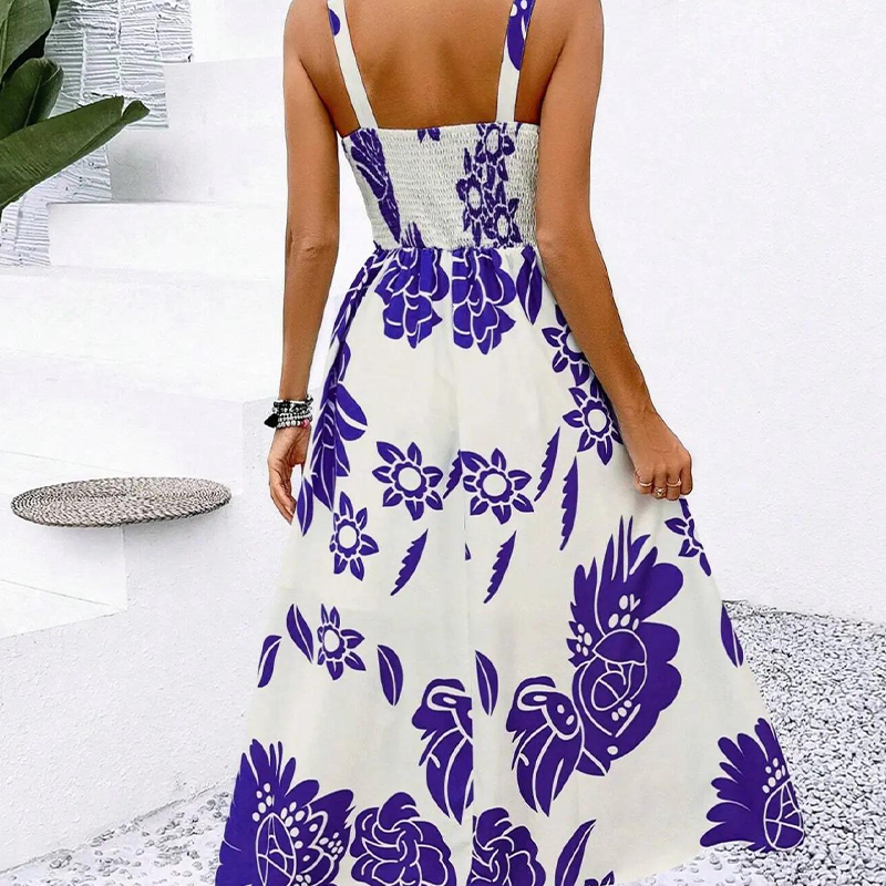 🌼Floral Spaghetti Strap Dress – Smocked Back, A-Line & Lightweight