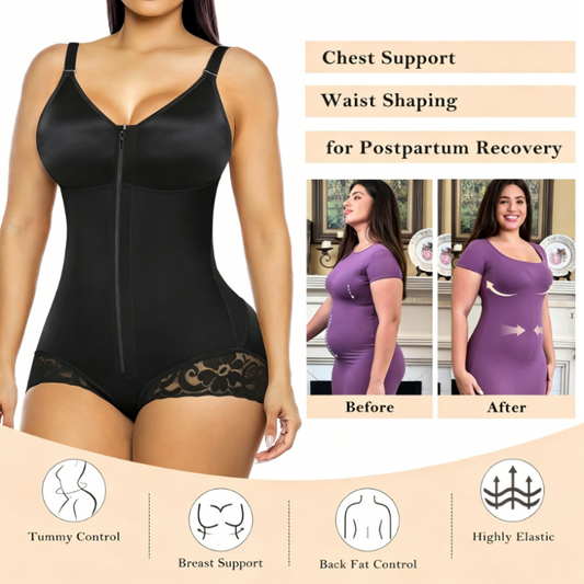 📢📢50% OFF !! ⏰ Women's Zip-Up Shapewear Bodysuit – Instant 360° Tummy Control & Lift 🩱