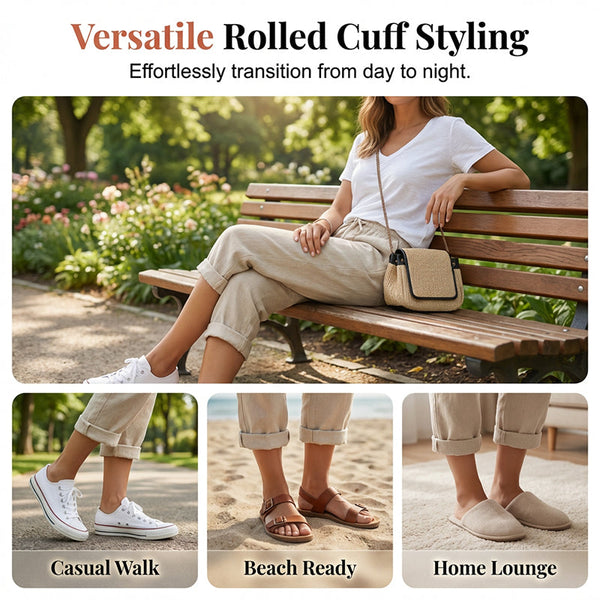 Women's Casual Cotton Linen Capris
