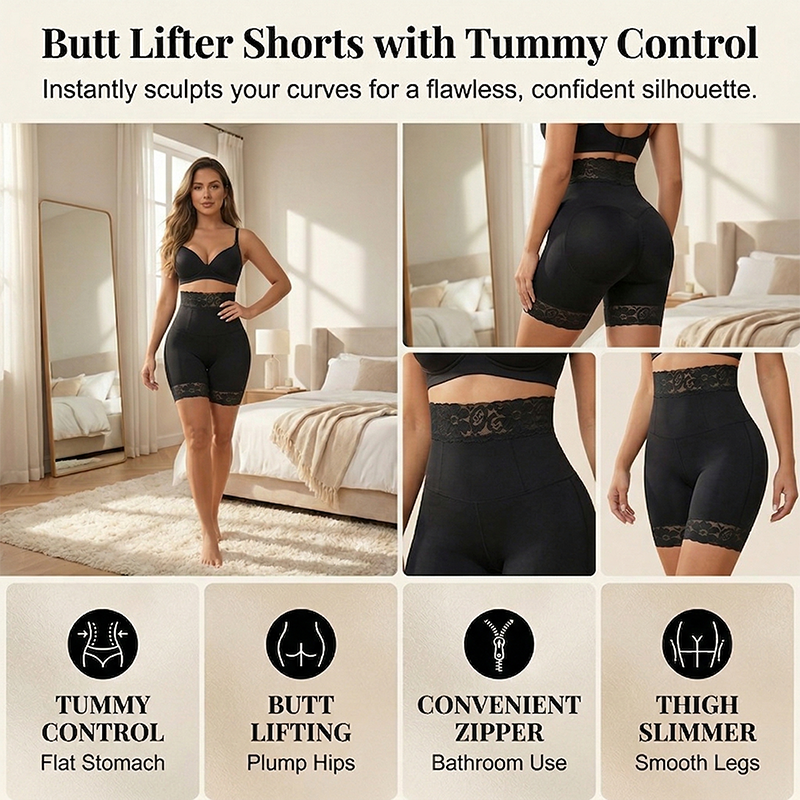 🩷Women's High-Waist Tummy Control Butt Lifter Shorts