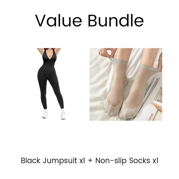🩷High-Stretch V-Neck Jumpsuit