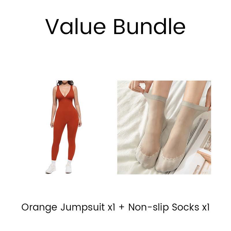 🩷High-Stretch V-Neck Jumpsuit